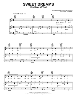 page one of Sweet Dreams (Are Made Of This) (Piano, Vocal & Guitar Chords (Right-Hand Melody))