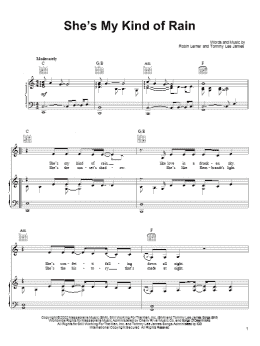 page one of She's My Kind Of Rain (Piano, Vocal & Guitar Chords (Right-Hand Melody))