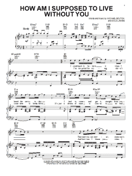 page one of How Am I Supposed To Live Without You (Piano, Vocal & Guitar Chords (Right-Hand Melody))