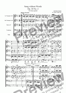 page one of Song Without Words Op. 30 No.2