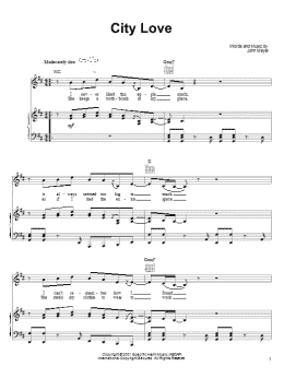 page one of City Love (Piano, Vocal & Guitar Chords (Right-Hand Melody))