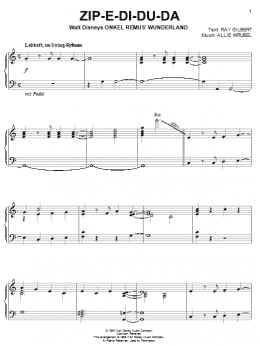 page one of Zip-A-Dee-Doo-Dah (from Song Of The South) (Piano Solo)