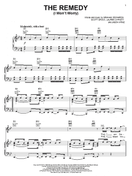 page one of The Remedy (I Won't Worry) (Piano, Vocal & Guitar Chords (Right-Hand Melody))