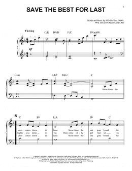 page one of Save The Best For Last (Easy Piano)
