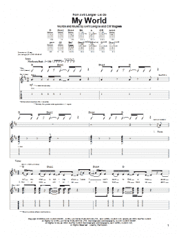 page one of My World (Guitar Tab)