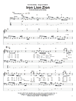 page one of Iron Lion Zion (Bass Guitar Tab)