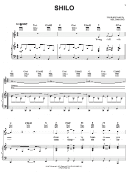 page one of Shilo (Piano, Vocal & Guitar Chords (Right-Hand Melody))