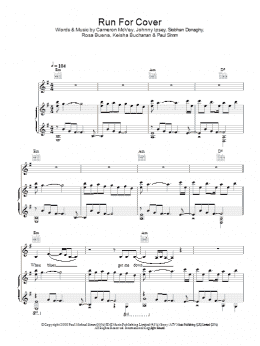page one of Run For Cover (Piano, Vocal & Guitar Chords)