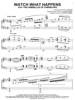 page one of Watch What Happens (Piano Solo)