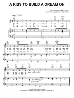 page one of A Kiss To Build A Dream On (Piano, Vocal & Guitar Chords (Right-Hand Melody))