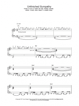 page one of Unfinished Sympathy (Piano, Vocal & Guitar Chords)