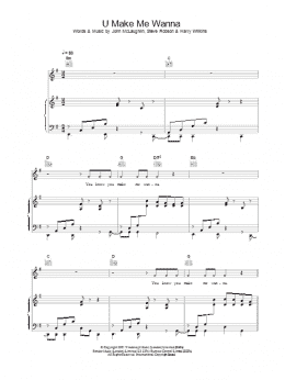 page one of U Make Me Wanna (Piano, Vocal & Guitar Chords)
