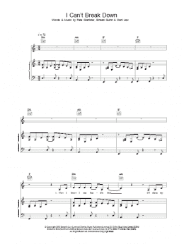 page one of I Can't Break Down (Piano, Vocal & Guitar Chords)