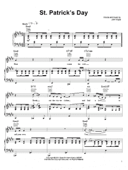 page one of St. Patrick's Day (Piano, Vocal & Guitar Chords (Right-Hand Melody))