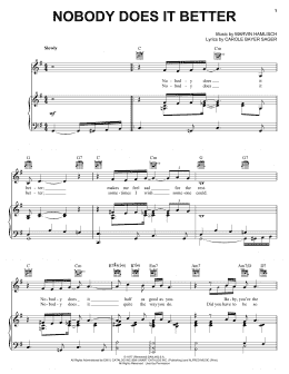 page one of Nobody Does It Better (Piano, Vocal & Guitar Chords (Right-Hand Melody))