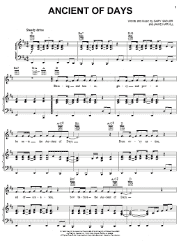 page one of Ancient Of Days (Piano, Vocal & Guitar Chords (Right-Hand Melody))
