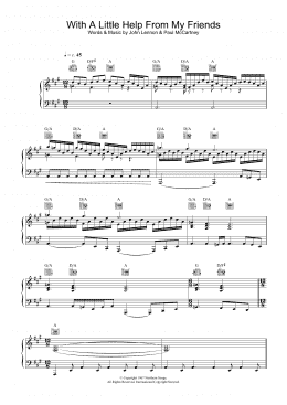 page one of With A Little Help From My Friends (Piano, Vocal & Guitar Chords)