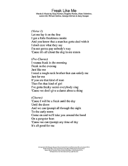 page one of Freak Like Me (Lyrics Only)