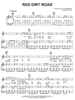 page one of Red Dirt Road (Piano, Vocal & Guitar Chords (Right-Hand Melody))