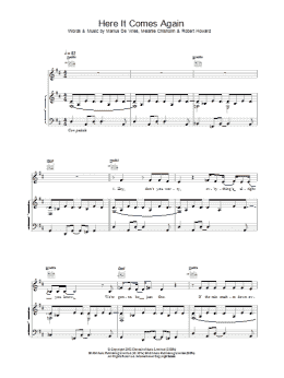 page one of Here It Comes Again (Piano, Vocal & Guitar Chords)