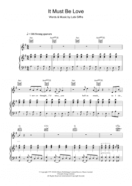 page one of It Must Be Love (Piano, Vocal & Guitar Chords)