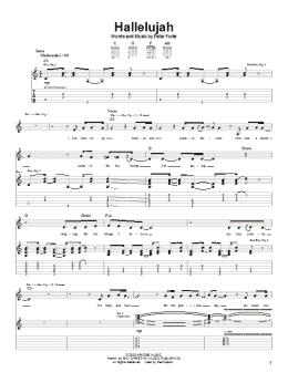 page one of Hallelujah (Guitar Tab)