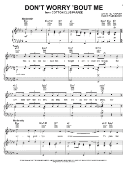 page one of Don't Worry 'Bout Me (Piano, Vocal & Guitar Chords (Right-Hand Melody))