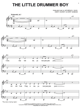 page one of The Little Drummer Boy (Piano, Vocal & Guitar Chords (Right-Hand Melody))