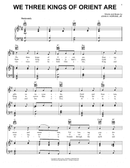page one of We Three Kings Of Orient Are (Piano, Vocal & Guitar Chords (Right-Hand Melody))
