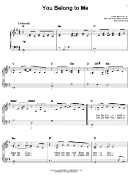 page one of You Belong To Me (Easy Piano)