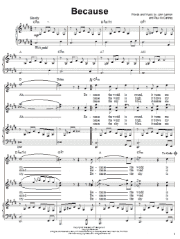 page one of Because (Piano & Vocal)