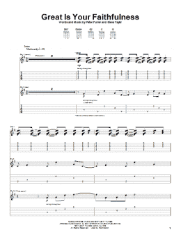 page one of Great Is Your Faithfulness (Guitar Tab)