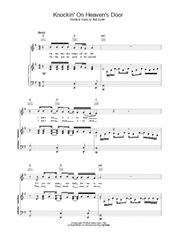 page one of Knockin' On Heaven's Door (Piano, Vocal & Guitar Chords (Right-Hand Melody))