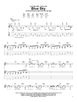 page one of Blue Sky (Guitar Tab)