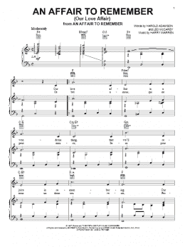 page one of An Affair To Remember (Our Love Affair) (Piano, Vocal & Guitar Chords (Right-Hand Melody))