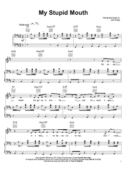 page one of My Stupid Mouth (Piano, Vocal & Guitar Chords (Right-Hand Melody))