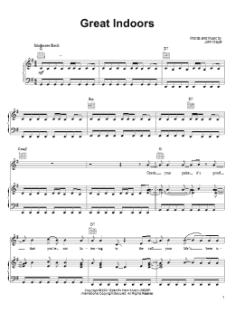 page one of Great Indoors (Piano, Vocal & Guitar Chords (Right-Hand Melody))