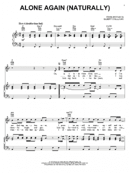 page one of Alone Again (Naturally) (Piano, Vocal & Guitar Chords (Right-Hand Melody))