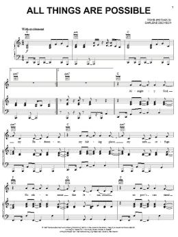 page one of All Things Are Possible (Piano, Vocal & Guitar Chords (Right-Hand Melody))