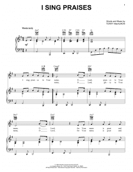 page one of I Sing Praises (Piano, Vocal & Guitar Chords (Right-Hand Melody))
