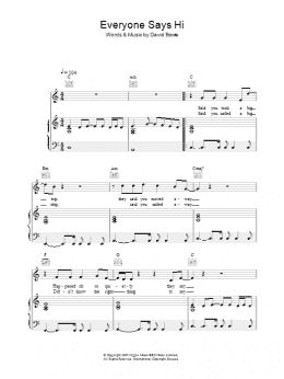 page one of Everyone Says Hi (Piano, Vocal & Guitar Chords)