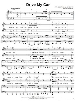 page one of Drive My Car (Piano & Vocal)