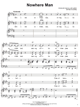 page one of Nowhere Man (Piano & Vocal)
