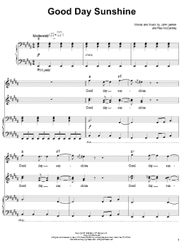 page one of Good Day Sunshine (Piano & Vocal)