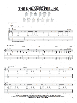 page one of The Unnamed Feeling (Guitar Tab)