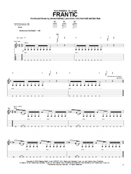 page one of Frantic (Guitar Tab)