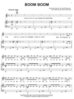 page one of Boom Boom (Piano, Vocal & Guitar Chords (Right-Hand Melody))