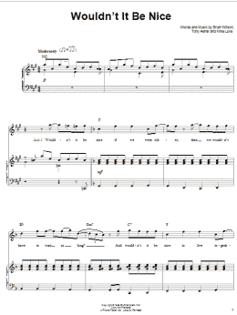page one of Wouldn't It Be Nice (Piano & Vocal)
