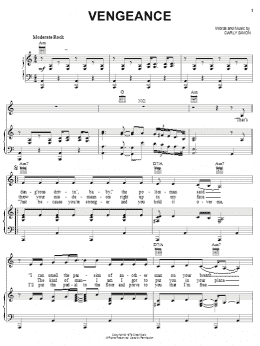 page one of Vengeance (Piano, Vocal & Guitar Chords (Right-Hand Melody))