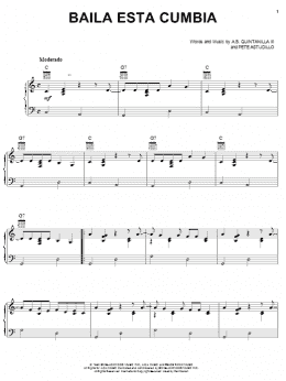 page one of Baila Esta Cumbia (Piano, Vocal & Guitar Chords (Right-Hand Melody))
